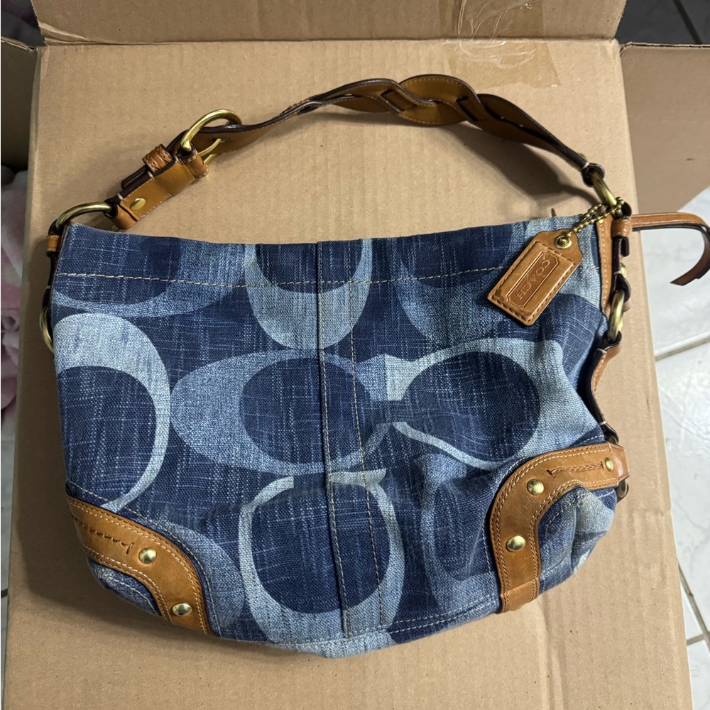 Coach DENIM and LEATHER BAG